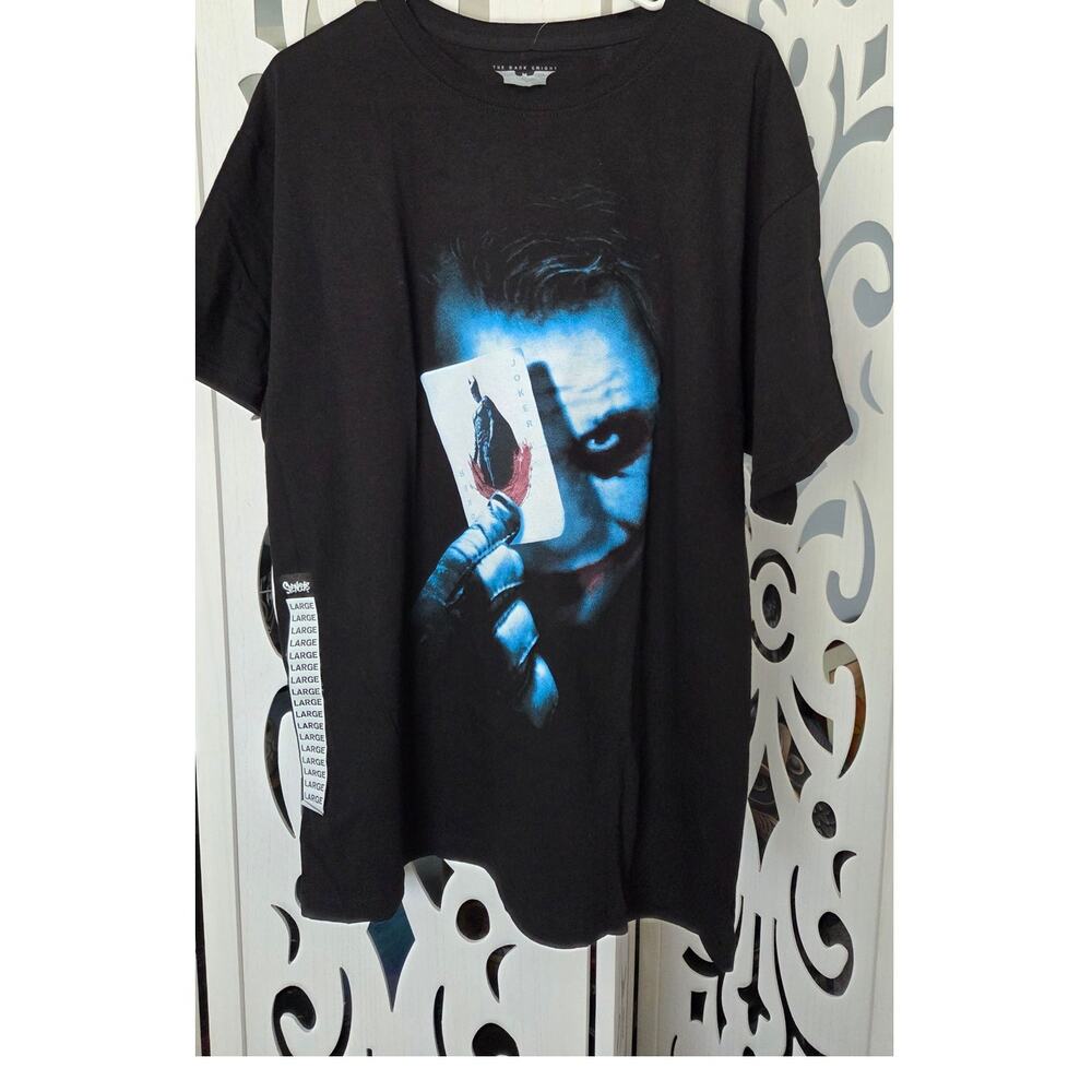 The Dark Knight Trilogy Joker Playing Card Graphic T-Shirt Large NWOT Batman DC